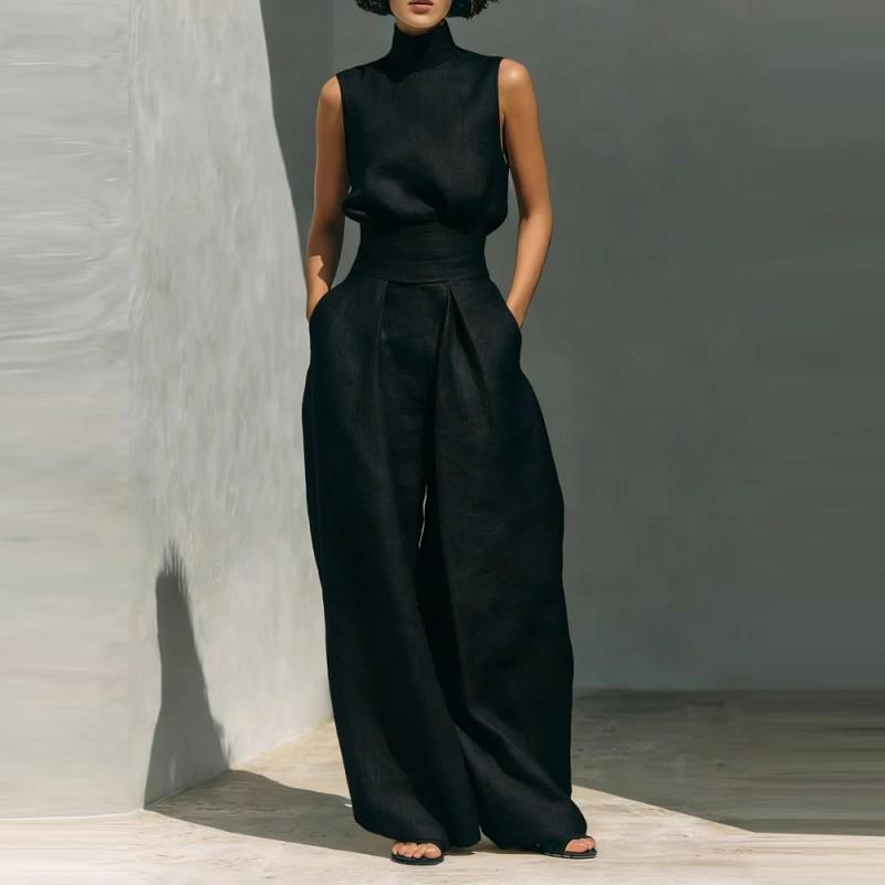 Women's Two-piece Sleeveless Trousers Casual Suit Women