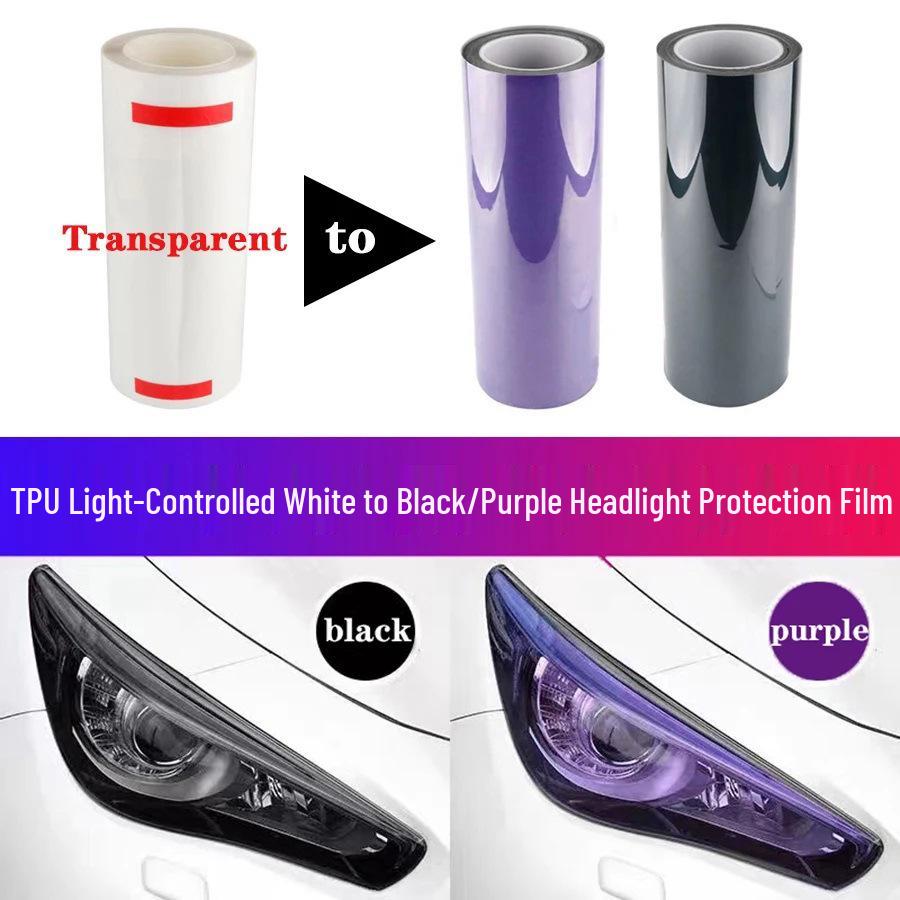 Smoked Black TPU Car Light Film - Self-Healing, Anti-Scratch Headlight & Taillight Wrap