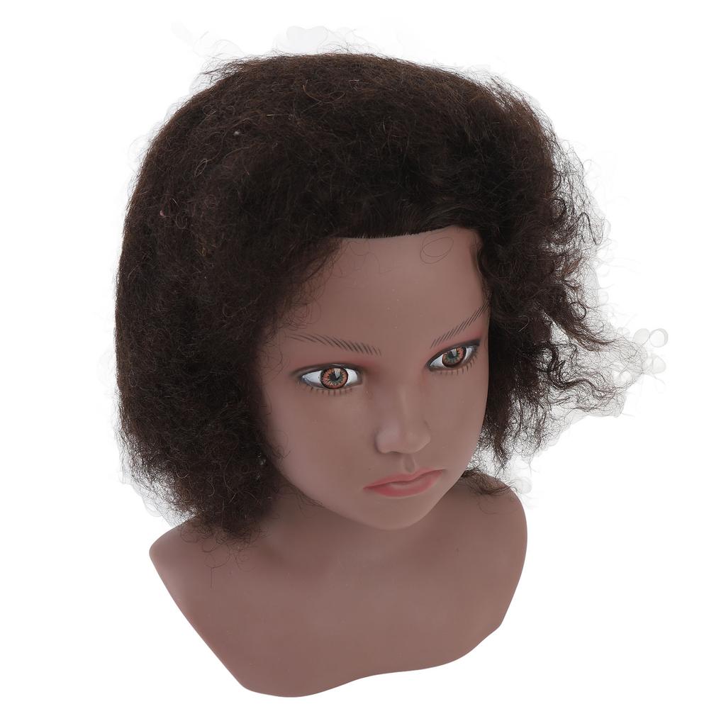 Afro Mannequin Head Realistic Human Hair Black Skin Resin PVC African Manikin Curly Mannequin Head