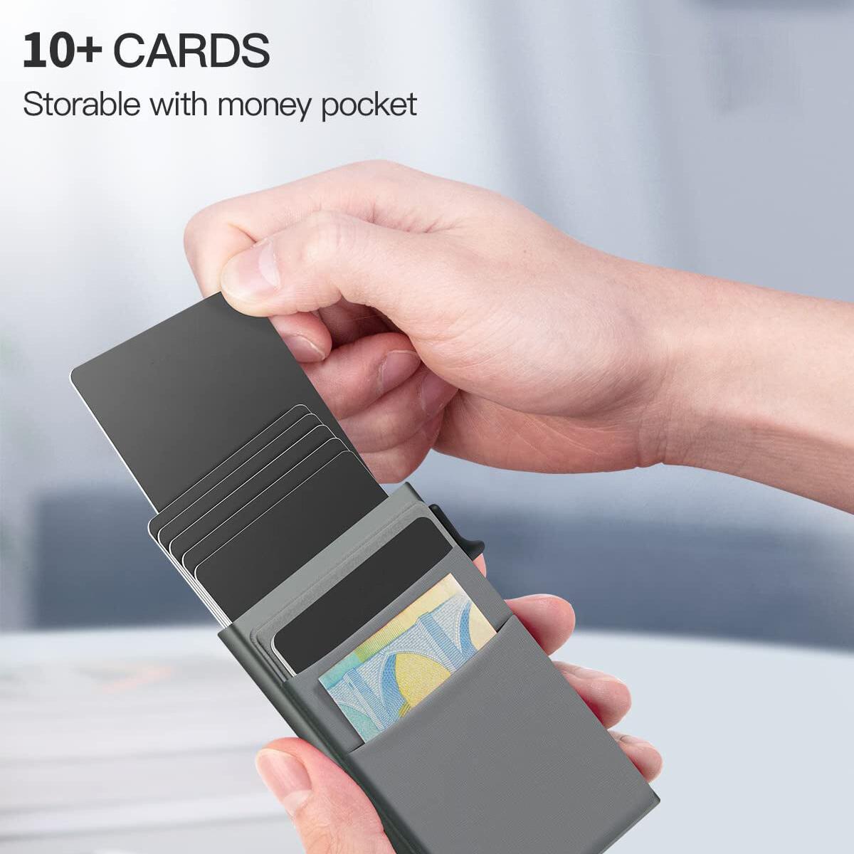 Мужской минималистичный ультратонкий RFID-защитный металлический кошелек — фото 9