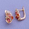 LSOOYH Clip Earrings Rose Gold Color Fashion Earring For Women Cubic Zirconia Hollow Stud Earrings Jewelry