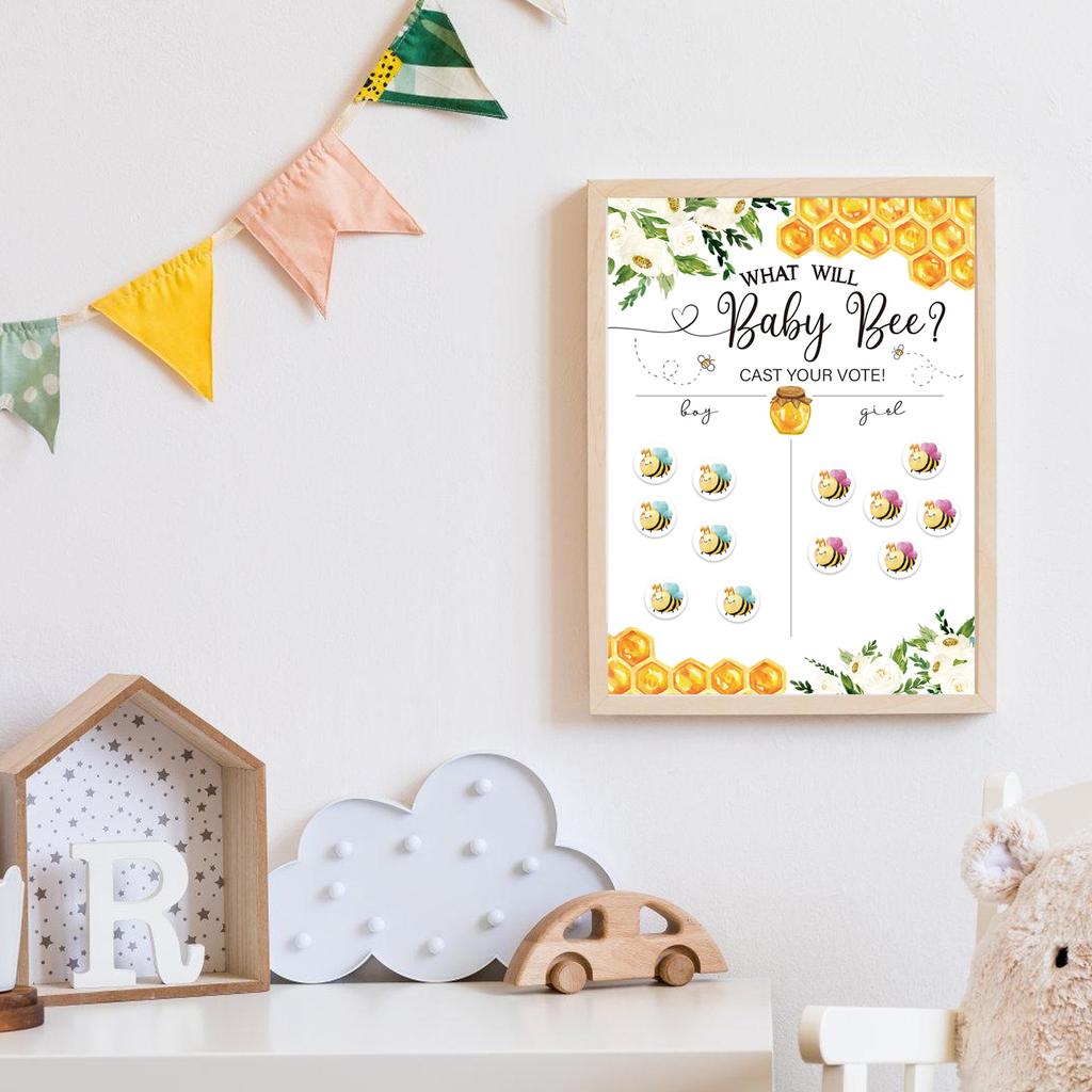 Gender Announcement Party Decorations Baby Shower Voting Poster and Stickers Boy or Girl Gender Predictions Kits