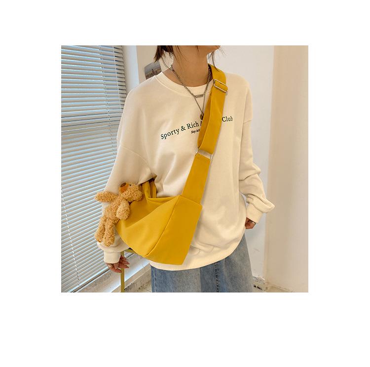 Teddy Dog Plush Crossbody Bag - Multi-color Nylon Pendant for Girls