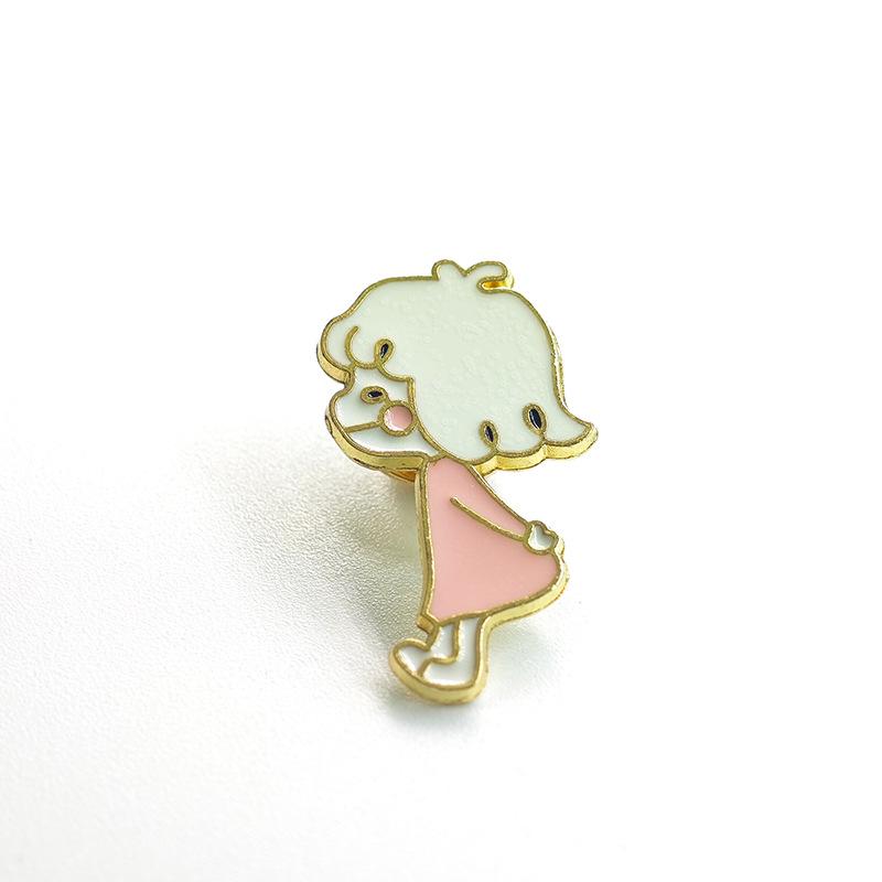 Cute Cartoon Metal Brooch - Trendy Fashion Accessory