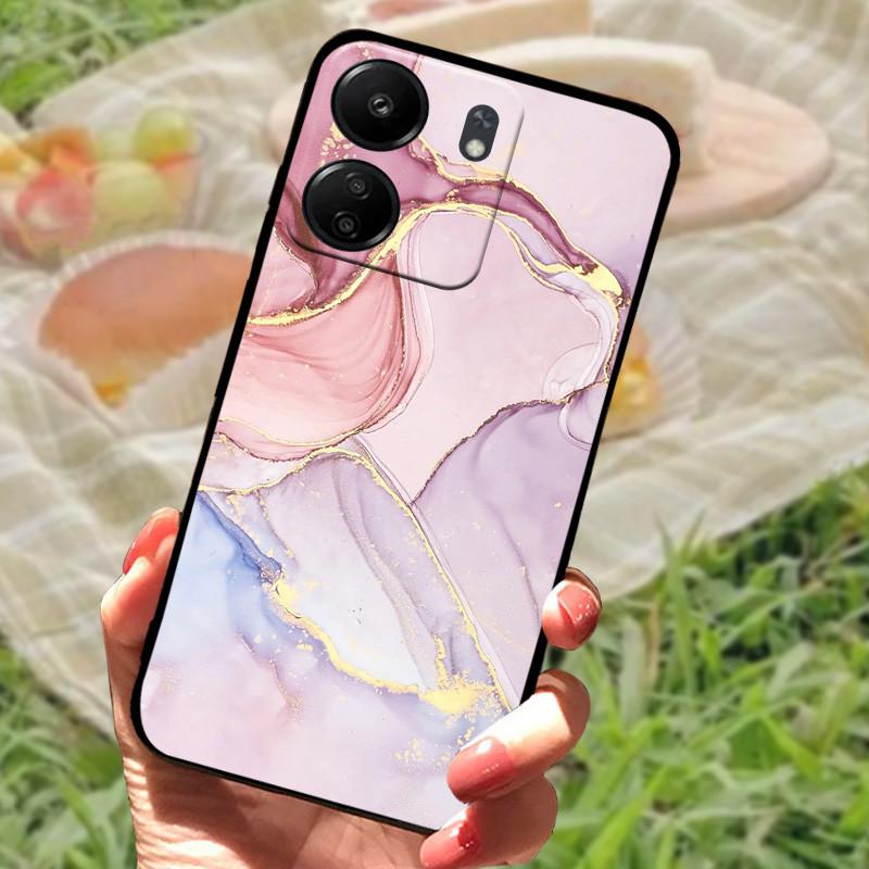 For Redmi 13C 4G Case TPU Silicone Soft Protective Phone Back Cover For Xiaomi Poco C65 Fashion Printing Shockproof Bumper Bags