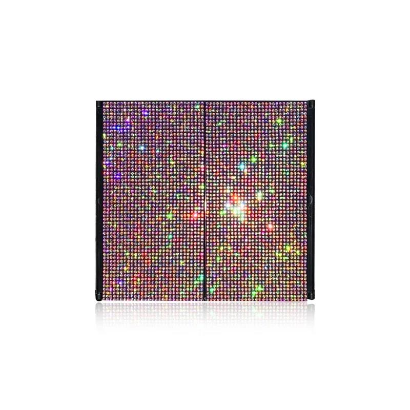 Rhinestone Crystal Car Rear View Mirror Makeup and Magnification Three-mirror Sun Visor Decor Cosmetic Mirror Auto Accessories Interior Mirrors6