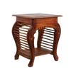 Tabouret en Bois Bois Naturel Table d'Appoint 53.34cm Avec Tiroir Pour Salon