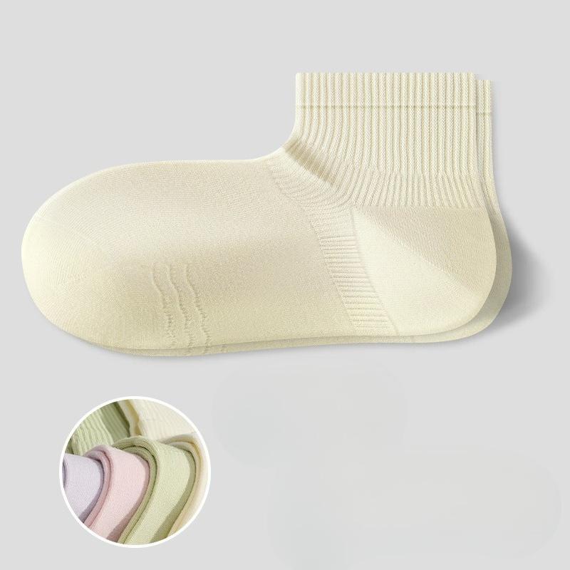 Right-angle Socks for Women, Spring and Summer, Thin Pure Cotton Short Socks, Mesh Breathable, White Boneless Socks