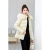 Winter New Cotton-padded Female Slim Women's Cotton-padded Short Fur-collared Cotton-padded Female Warm and Cold-resistant Cotton-padded Jacket
