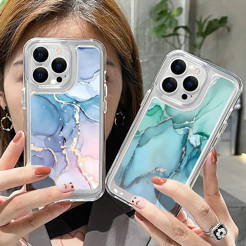 Глянцевый мраморный чехол для телефона с пульсацией для iPhone 15 Pro Max 14 13 Pro 12 — фото 3