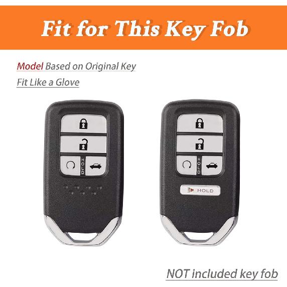 Key Fob Cover - Soft TPU Holder for Accord Civic CRV Pilot Odyssey Smart Key Keyless Remote Black