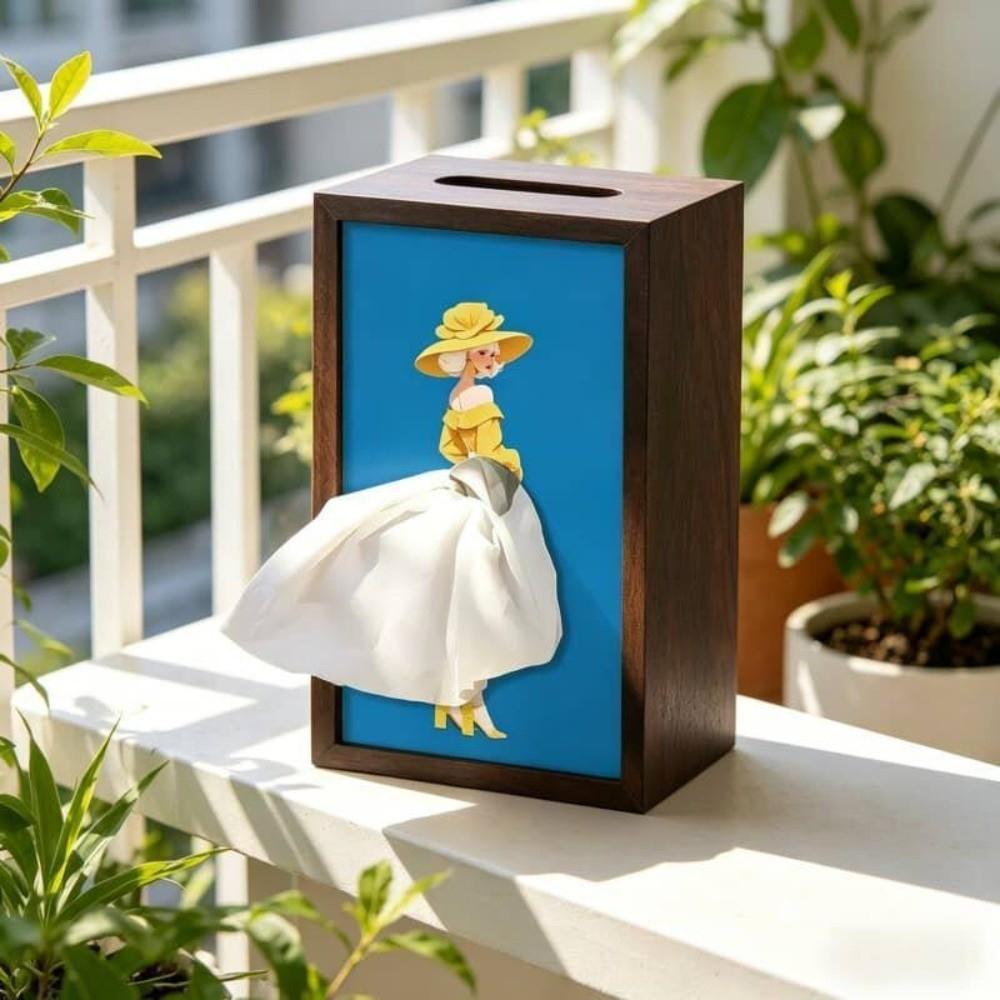 Luxury Art Ballet Tissue Box Elegant Design Tissue Dispenser Skirt Tissue Box Bedroom Table