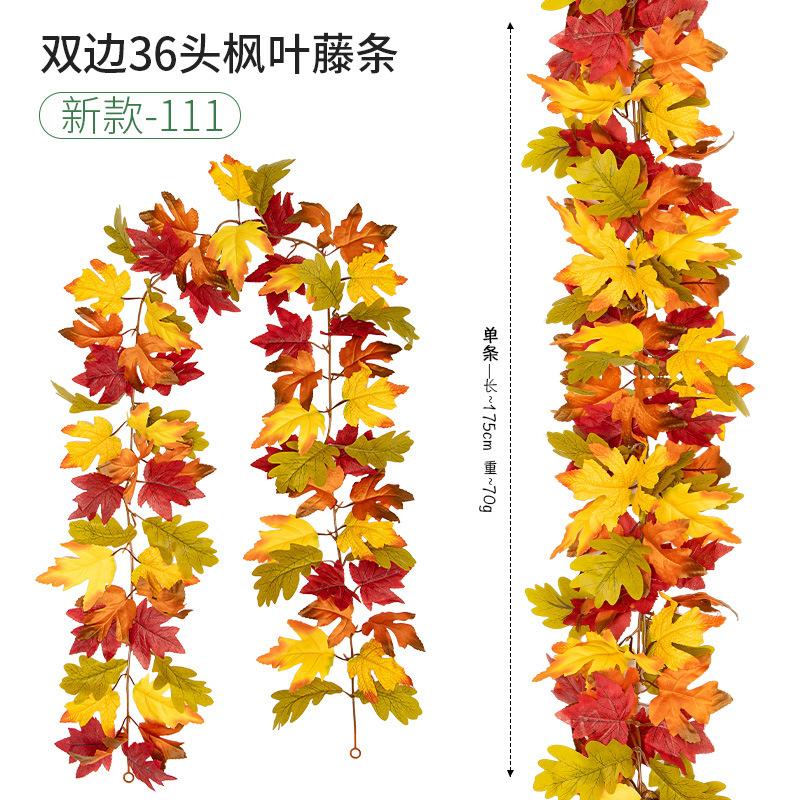 Fleur Artificielle Simulation Feuille d'Érable Vigne Européenne et Américaine Saison de la Récolte Enroulement Vigne de Simulation Décoration Extérieure Feuille d'Érable de Simulation