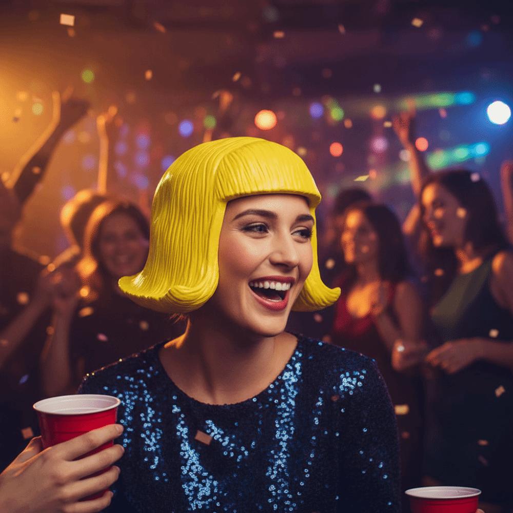 Parrucca Bob Corta Nuova Bella CD Maschera in Lattice Realistica per Travestimenti Riutilizzabile Comoda Da Indossare Maschere Integrali Costumi Cosplay