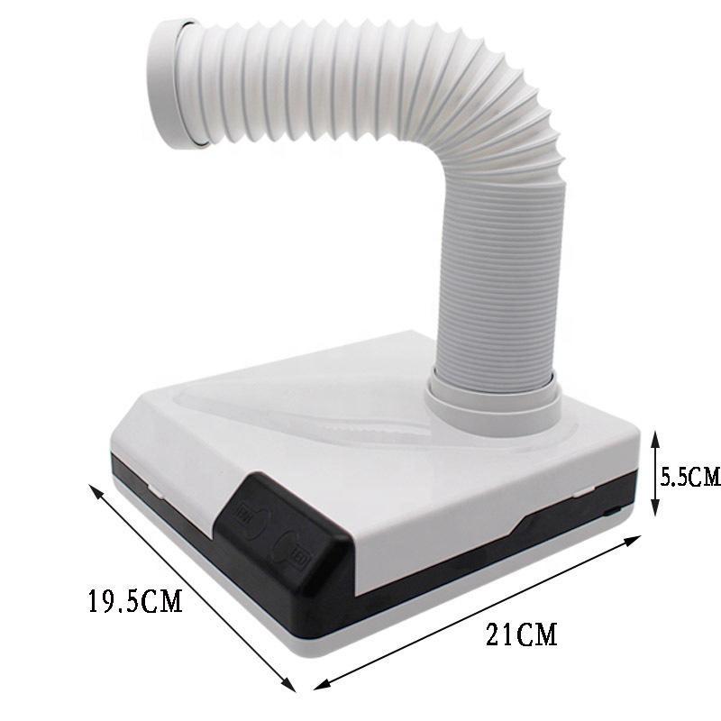 Portable Vacuum Cleaner for Nail Art Nail Fan Dust Suction 3 Leds for Lighting