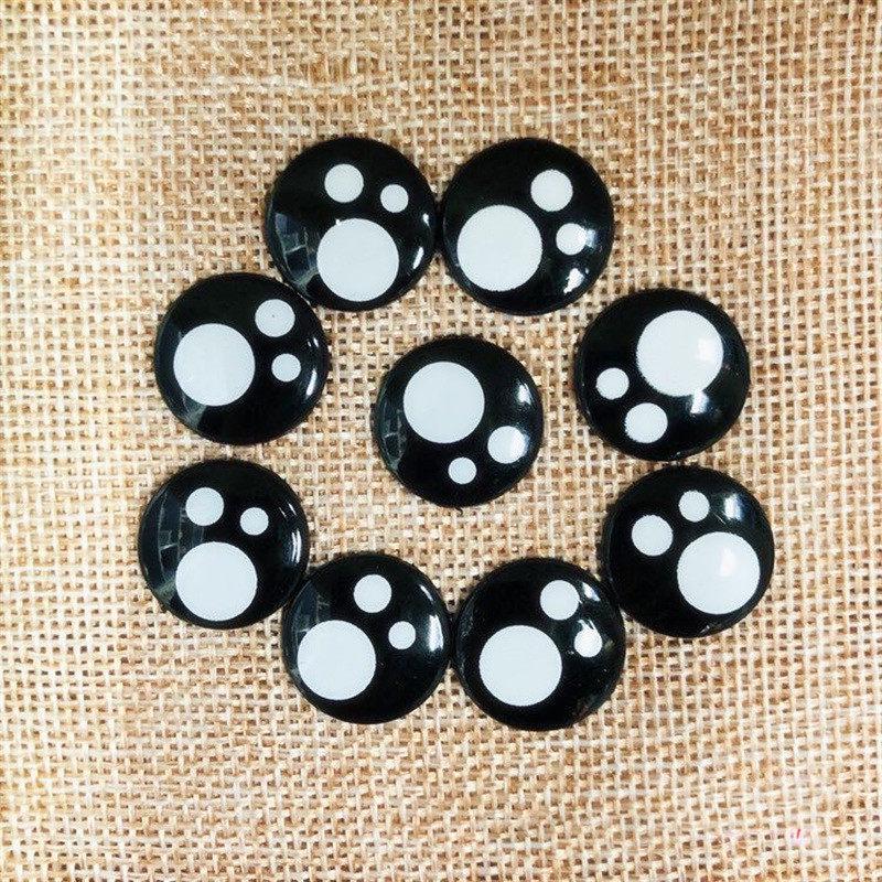 

Velvet Yarn DIY White Bear Doll Ornaments with Kawaii Flat Eyes Flat Round Three-Point 8MM (50 pieces)