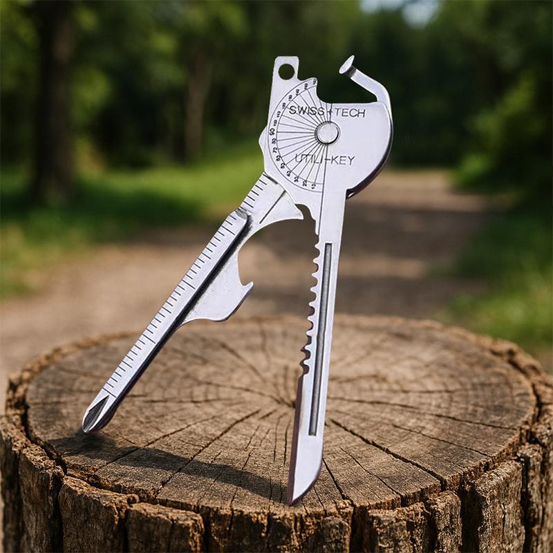 Bottle Opener Compact Outdoor Utility Pliers with Key 8in1 MultiTool Keychain for Camping Survival | Folding Screwdriver