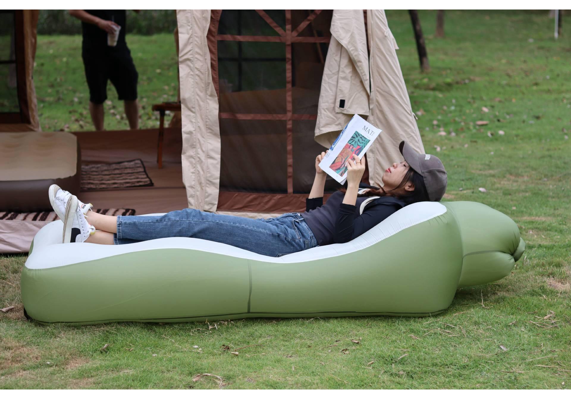 

Premium Outdoor Inflatable Sofa Bed: Quick Inflate, Anti-Rollover Design for Camping & Picnics 190*70*55cm with Middle Mesh