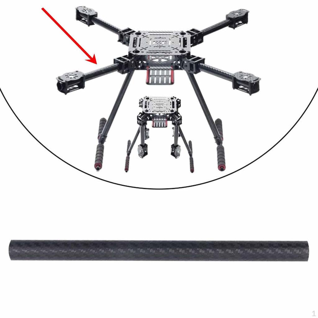 Carbon 3K Roll Wrapped 500mm Sturdy Rod Stylish Matte Surface Round Tubing for Quadcopters RC