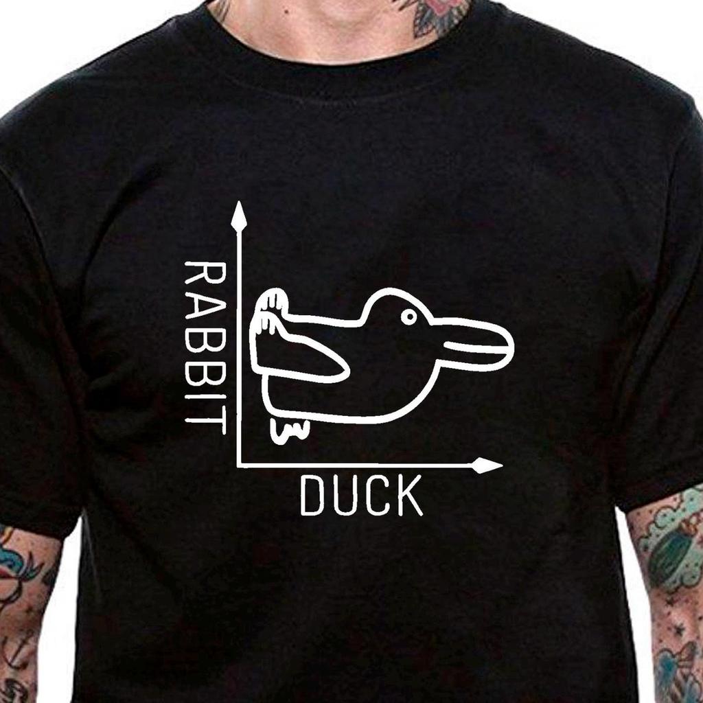 Rabbit Duck T-Shirt Optical Illusion Bird Graph Unisex Uneek T-Shirt Parody Fun Gift Novelty Tee
