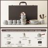 Ru Kiln Blue & White Lotus Luxury Automatic Tea Set - Business Gift for Leaders & Elders