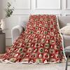 Weihnachts-Kuscheldecke Niedlicher Schneemann Roter Zuckerstangen-Handschuh Schneeflocken-Design Weiches Flanell Warme Bettdecke für Feiertags-Sofa-Dekoration