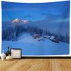 Snow House Tapestry Winter Landscape Tapestry Snowy Tree Woodland Tapestries Wall Hanging for Bedroom Living Room Dorm Office