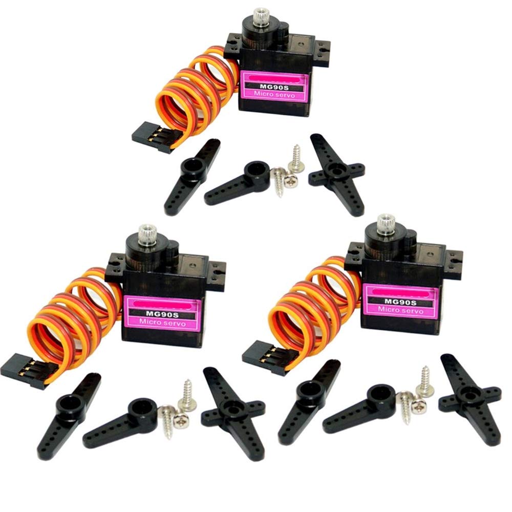 ICQUANZX 3Pcs MG90S Metal Geared Micro Servo Motor for RC Helicopter Airplane Car Boat