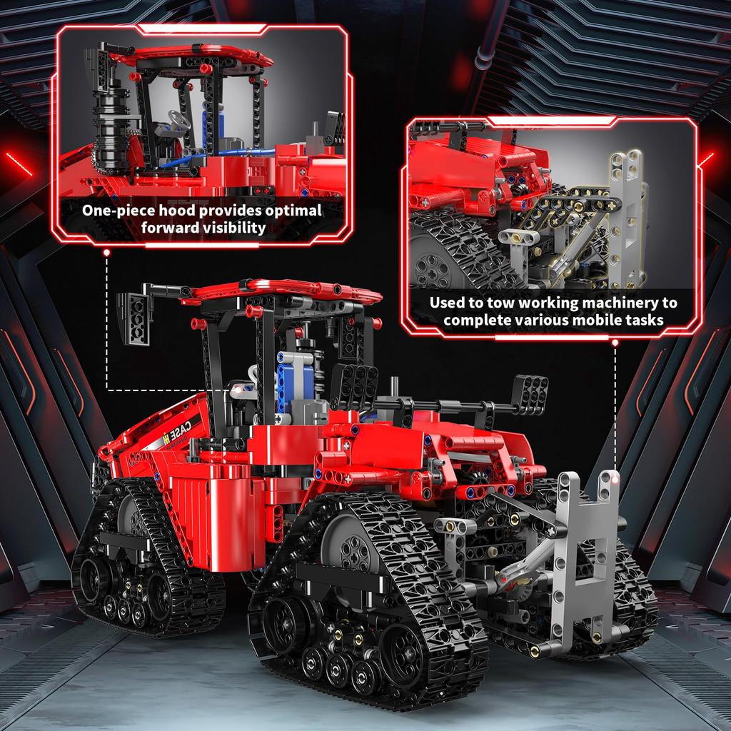 Mold King 18020 Technic Funkgesteuerter Quad Truck 600 Traktor MOC Elektrischer Raupentraktor Schweres Baufahrzeug (1698+ Teile) Technologie