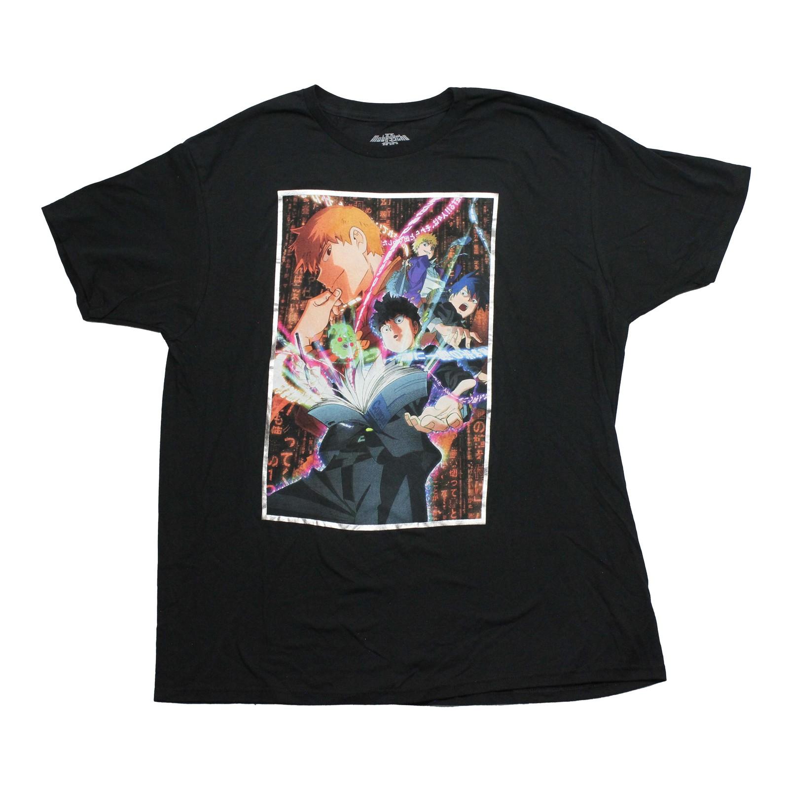 Mob Psycho New Adult T-Shirt -Mob Reigen Book Silver Kanji Name Back S