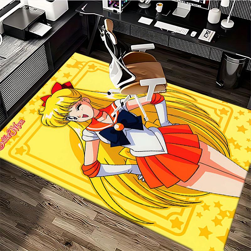1pc Sailor Moon Anime Cartoon Design Office Chair Mat Non-Slip Carpet for Home Decor, Suitable for All Seasons, Ideal As a Gift for Holidays and Every