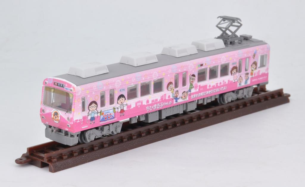 Tomytec Geocolle Railway Collection Shizuoka Railway Type 1000 Chibi Set Diorama Supplies Maruko-chan 2-Car