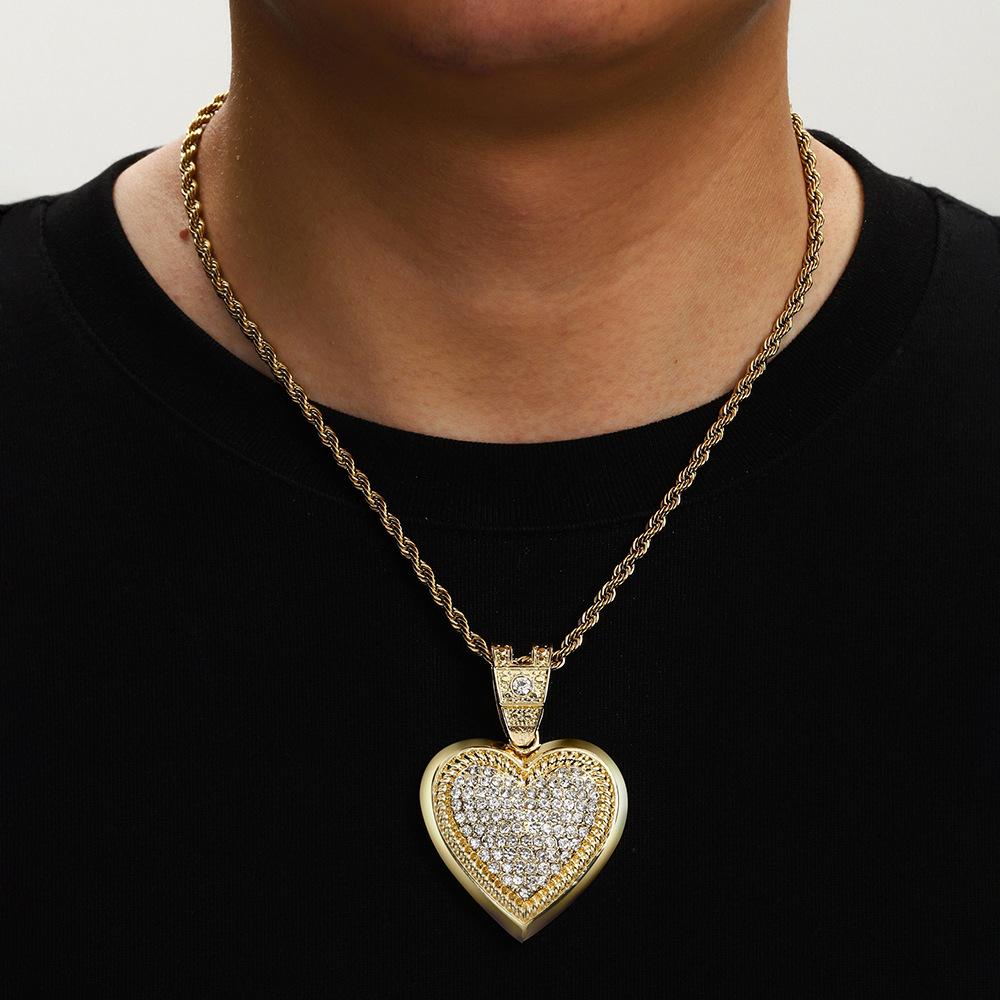Wind Love Pendant Hip Hop Cold Wind Diamond Hip Hop Men'S Necklace Accessories