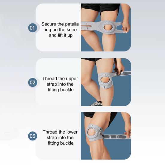 1Pc/2Pcs Patella Knee Brace Dual Patellar Tendon Support Strap for Meniscus Tear Pain Relief Adjustable Patellar Stabilizer Knee Pad for Runners