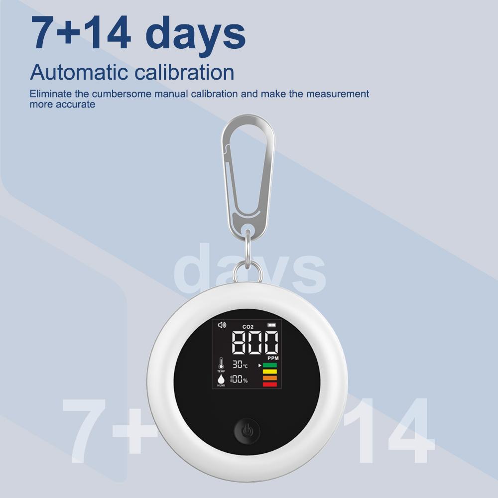 Portable Carbon Dioxide Tester 3 In 1 CO2 Temperature Humidity Detector LCD Rechargeable Air