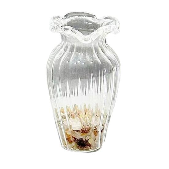 Handmade Glass Flower Decoration with Stem Hand-Blown Mini Floral Plants Figurine Home Living Room Office Table Flower Vase Ornament