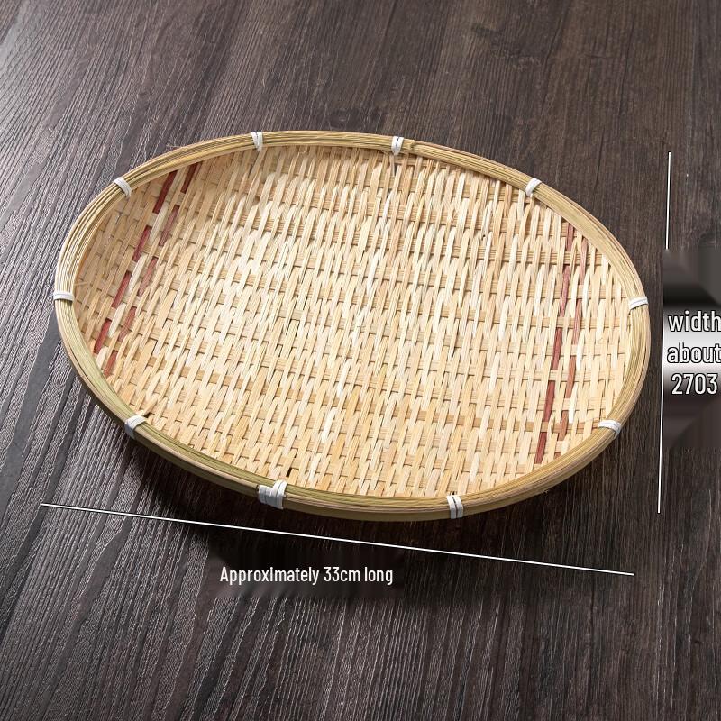 Бамбуковая плетеная овальная корзина для закусок и фруктов