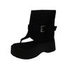 Muffin Thick-soled Heightening Set of Toe Sandals Women's New Summer Boots Western Cowboy Stacking Boots Pinch Feet Short Boots
