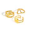 Vnox Gold Plated Heart-shaped Adjustable Rings, Stainess Steel Gold Color Love Open Rings For Women Girl Classic Jewelry Gift