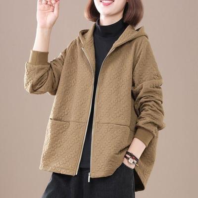Casual New Jacket, Fashionable Loose Fitting Hooded Plus Size Spring and Autumn Jacket Top