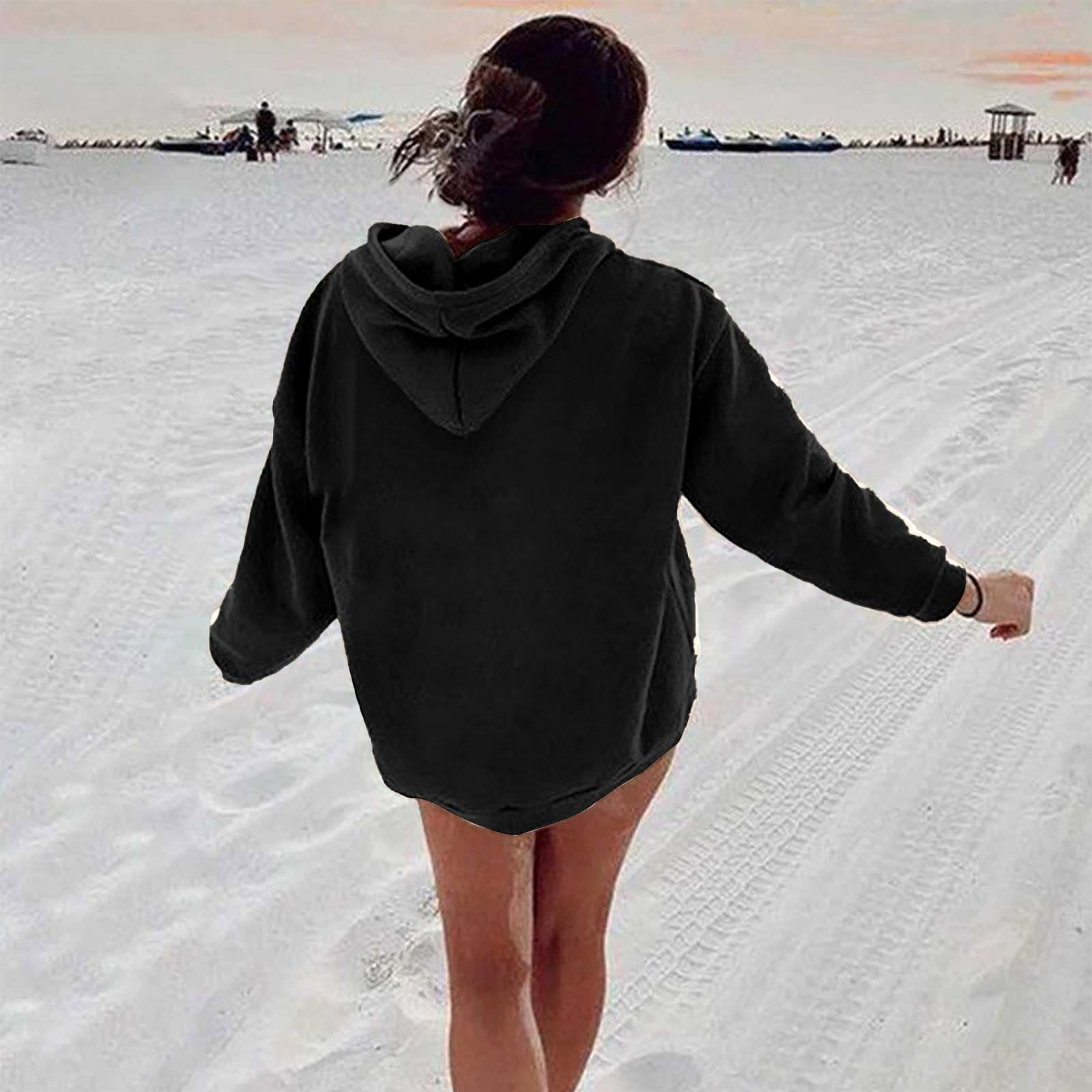 

Женская толстовка с длинными рукавами, свободная, с заниженными плечами, с капюшоном, из плюша L чёрный