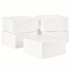 5pcs Paper Gift Boxes White Square Treat Boxes with Lids Party Favors Boxes Gift Wrap Box Packaging Box for Birthdays Holidays School Opening