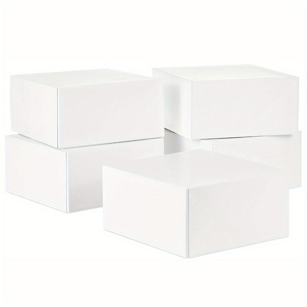 5pcs Paper Gift Boxes White Square Treat Boxes with Lids Party Favors Boxes Gift Wrap Box Packaging Box for Birthdays Holidays School Opening