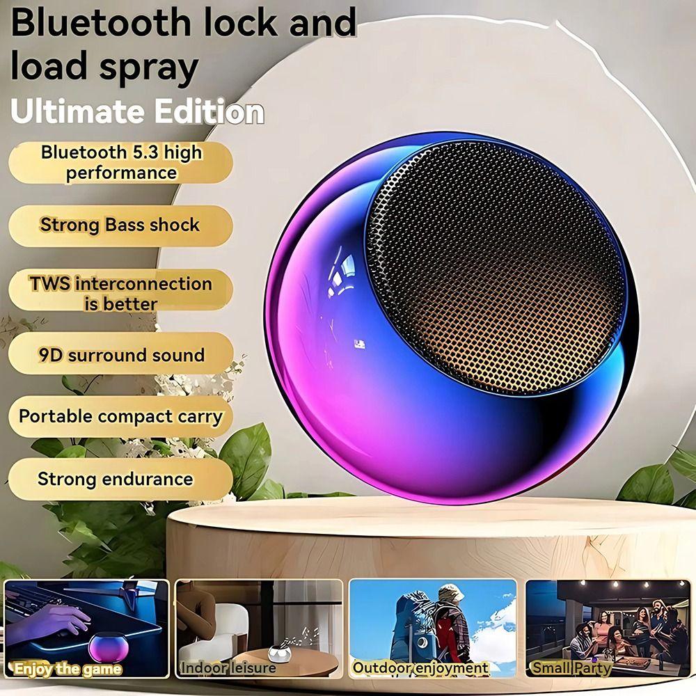 with RGB Lighting Mini Bluetooth Speaker 2-in-1 Portable Subwoofer Travel Outdoor