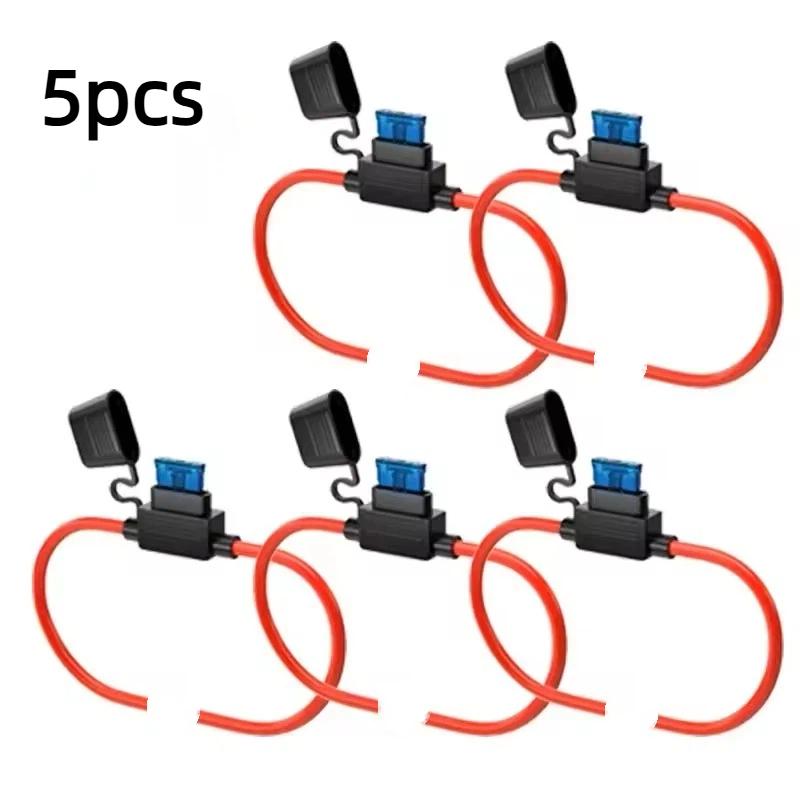 5Pcs 12A Car Mini Fuse Box Blade Type In Line Fuse Holder Waterproof for Car Motorcycles Wire Cutoff Switch Socket