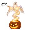 Spooky Ghost Pumpkin Lamps Halloween Swirling Yard Lamp, Lighted Outdoor Holiday Lawn Accents Statue, Warm LED Decoration for Porch Garden Decorative