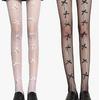 Mesh Socks, Fishnet Socks, Spring, Summer and Autumn, Little Moon, Hollowed-out Thin Lace Pantyhose, Black Backing Silk, Anti-hook Silk.