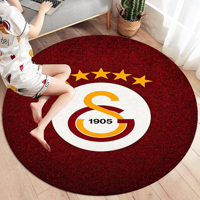 Galatasaray S Round Area Rug,Carpet Rug for Living Room Bedroom Sofa Playroom Decor,Non-slip Floor Mat