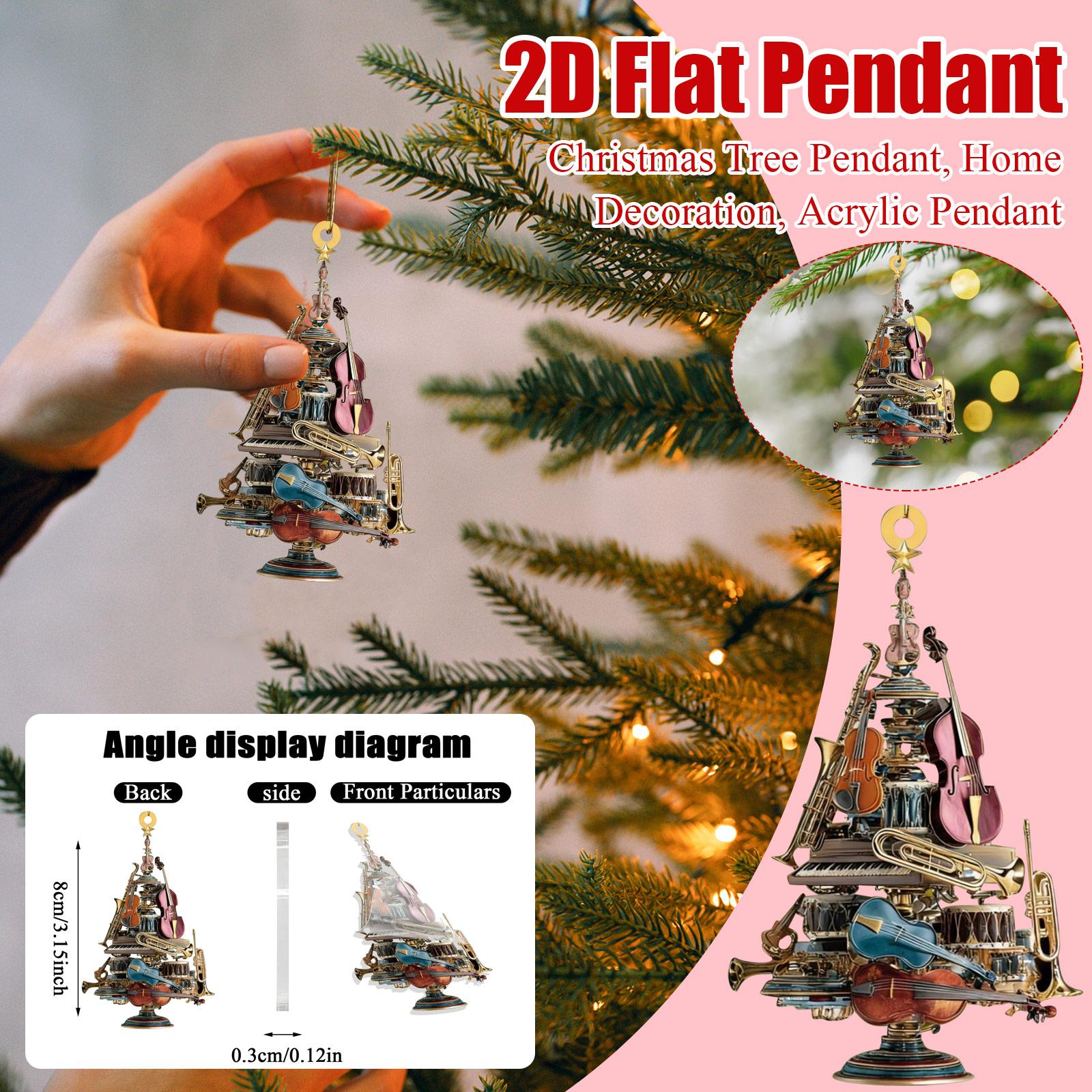 

2D Flat Pendant, Christmas Tree Pendant, Home Decoration, Acrylic Pendant One Size