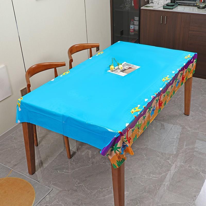 1pcs Creative Rainbow Style Disposable PE Tablecloth Simple Kitchen Party Decoration Waterproof Thickened Table Cloth